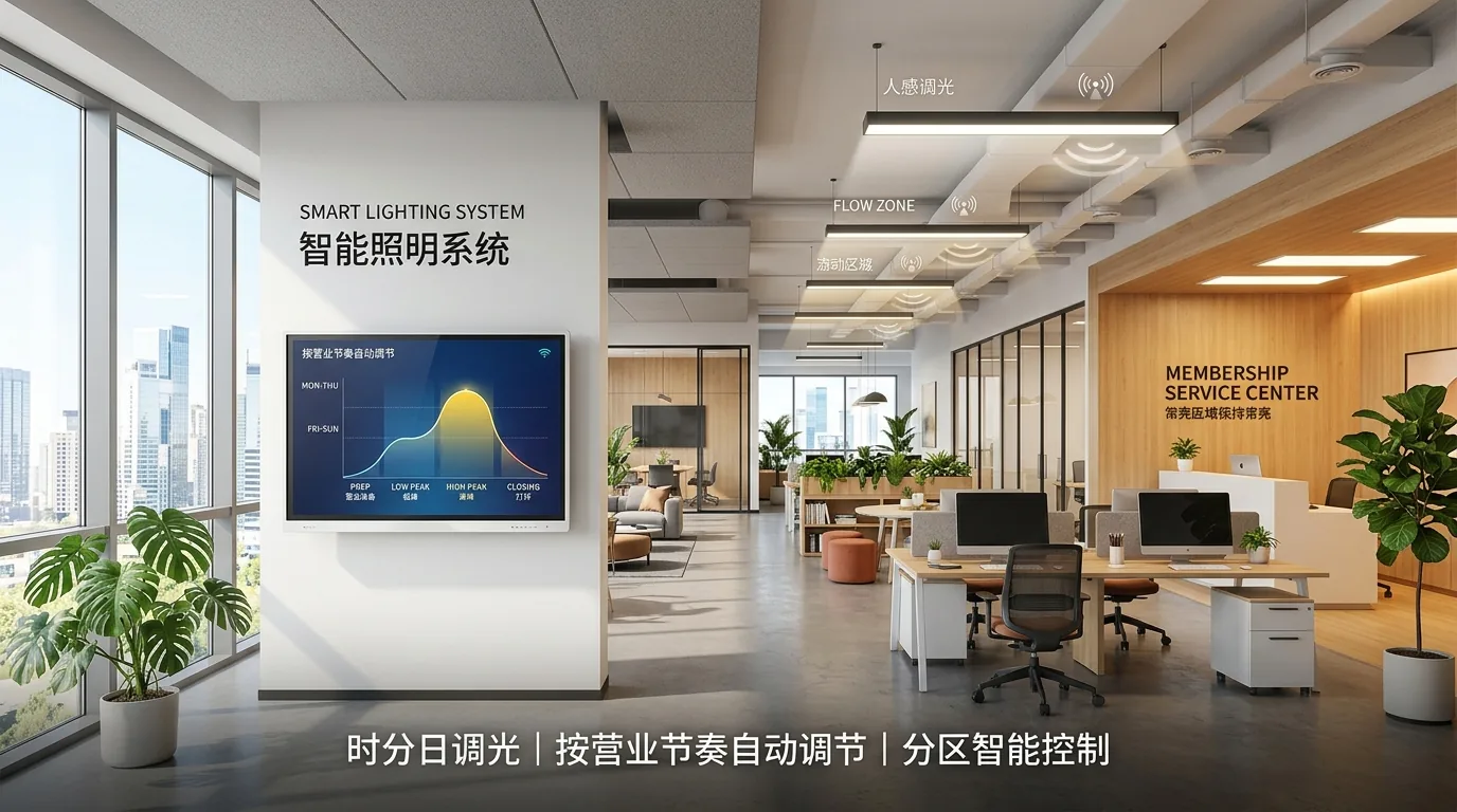 商业区智能照明解决方案实景效果图